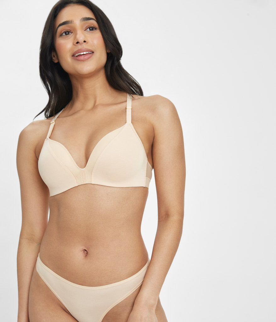 Lively The All-Day Deep V Wireless Bra 45577, Mesh Plunge