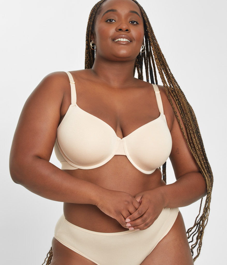 All.You. LIVELY Women's All Day Deep V No Wire Bra - Toasted Almond 36DD