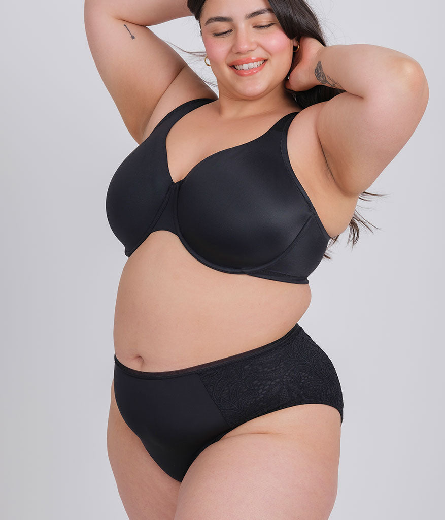 Women's Minimizing Underwire Bra, Size 34G - Black