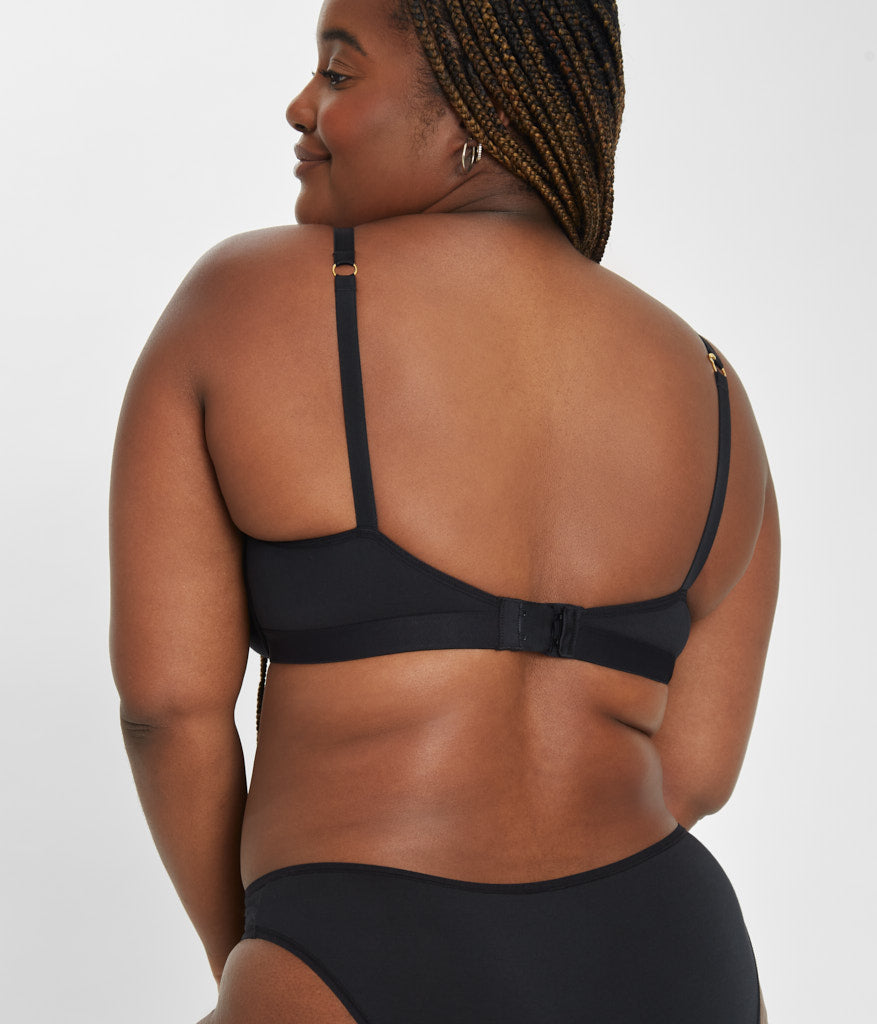 The Lace No-Wire Push-Up: Jet Black