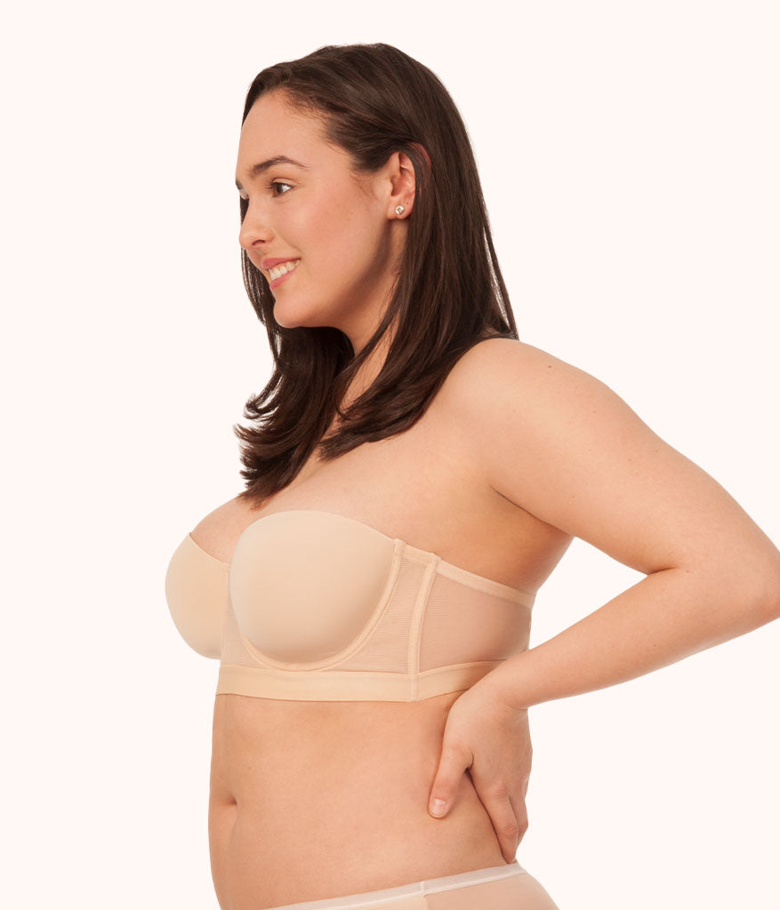 All.You. LIVELY Women's No Wire Strapless Bra - Toasted Almond 34DD