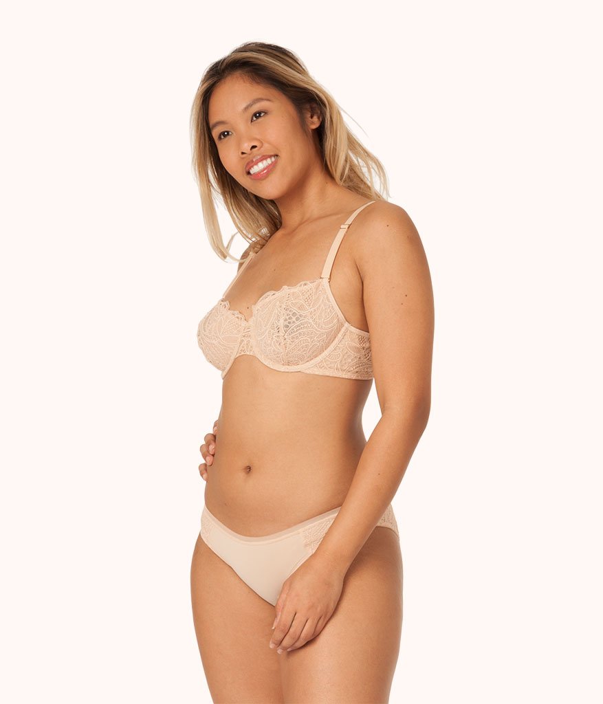 Lively Womens 3 The Palm Lace Busty Bralette 47267 Toasted Almond