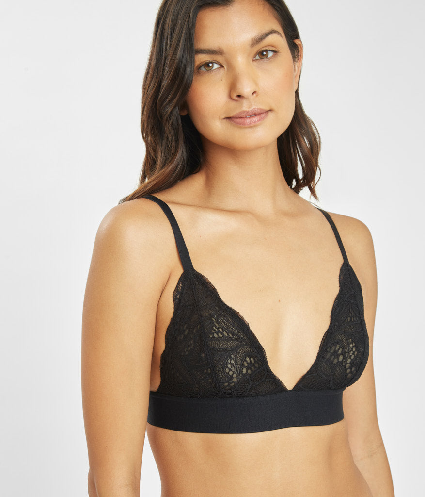 Silky Lace Triangle Bralette, Brand New!