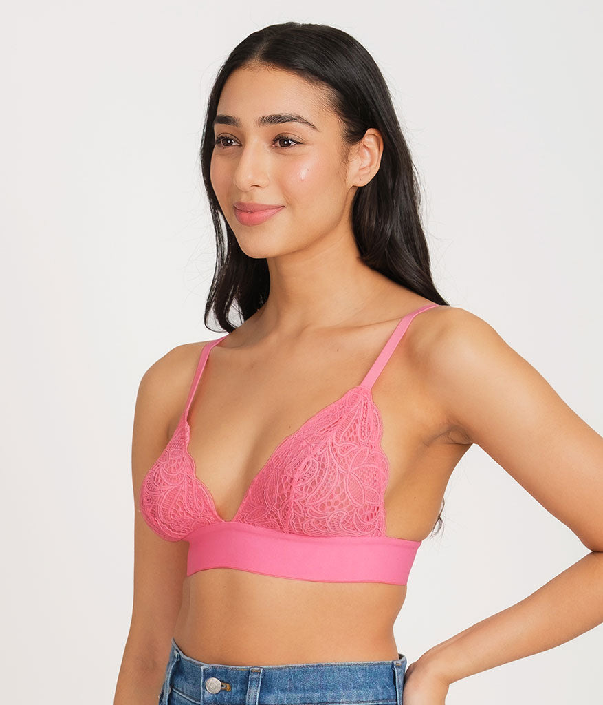 Buy Victoria's Secret PINK Red Pepper Lace Longline Bralette from