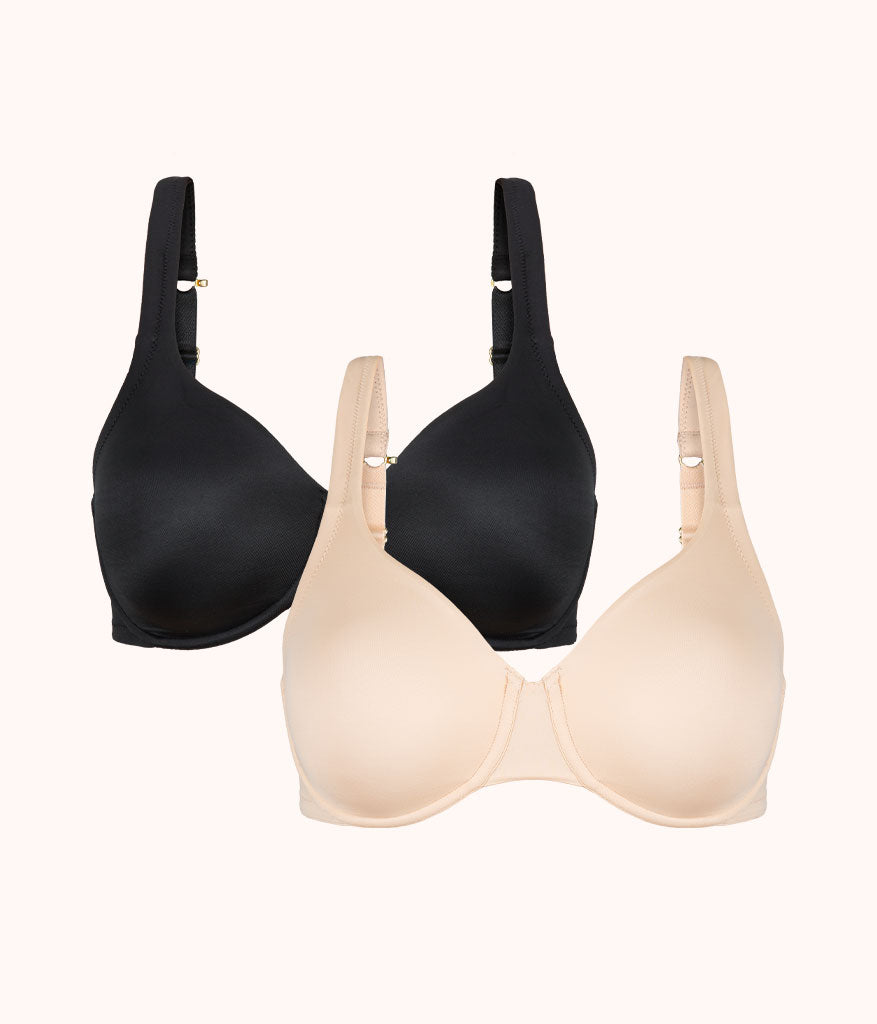 All-Day T-Shirt Bra Bundle: Toasted Almond/Black
