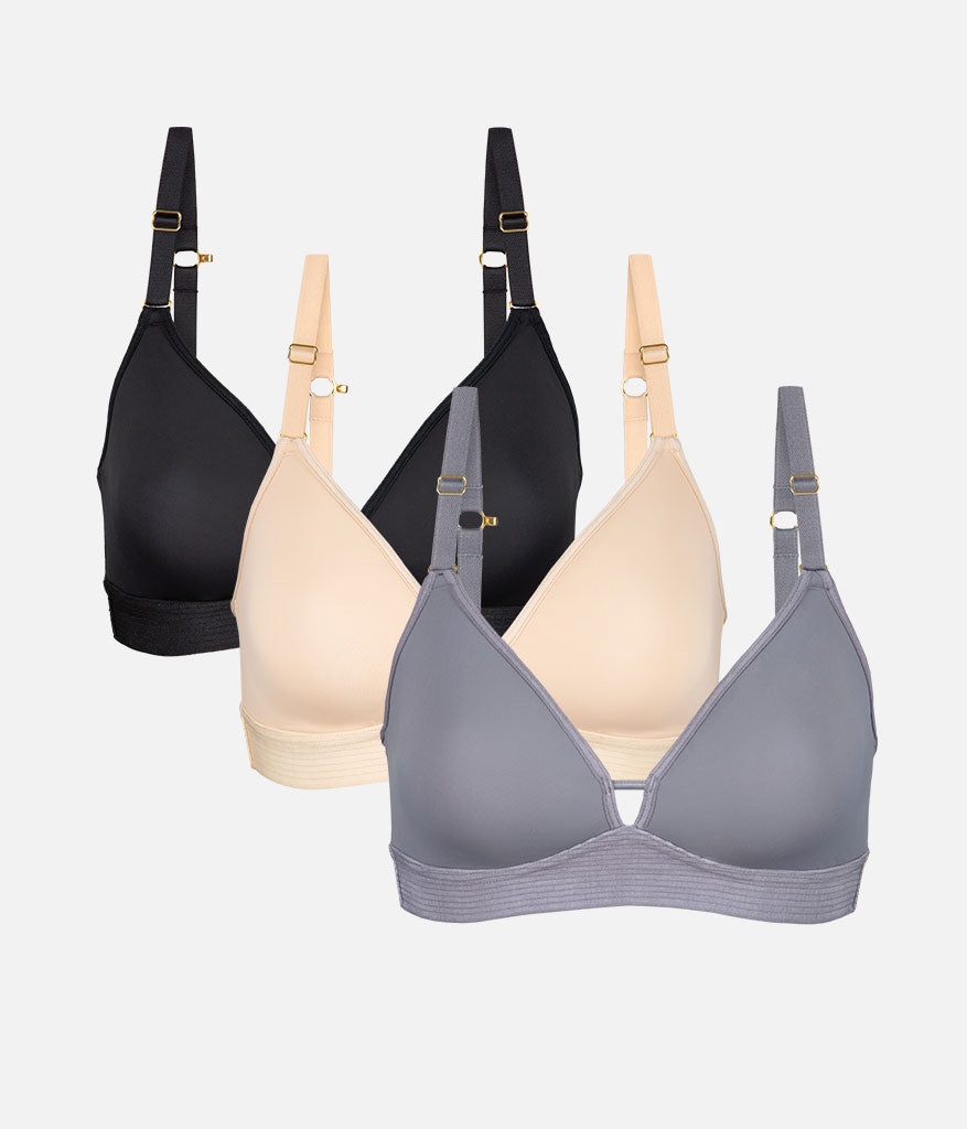 The Mesh Trim Padded Bralette: Toasted Almond
