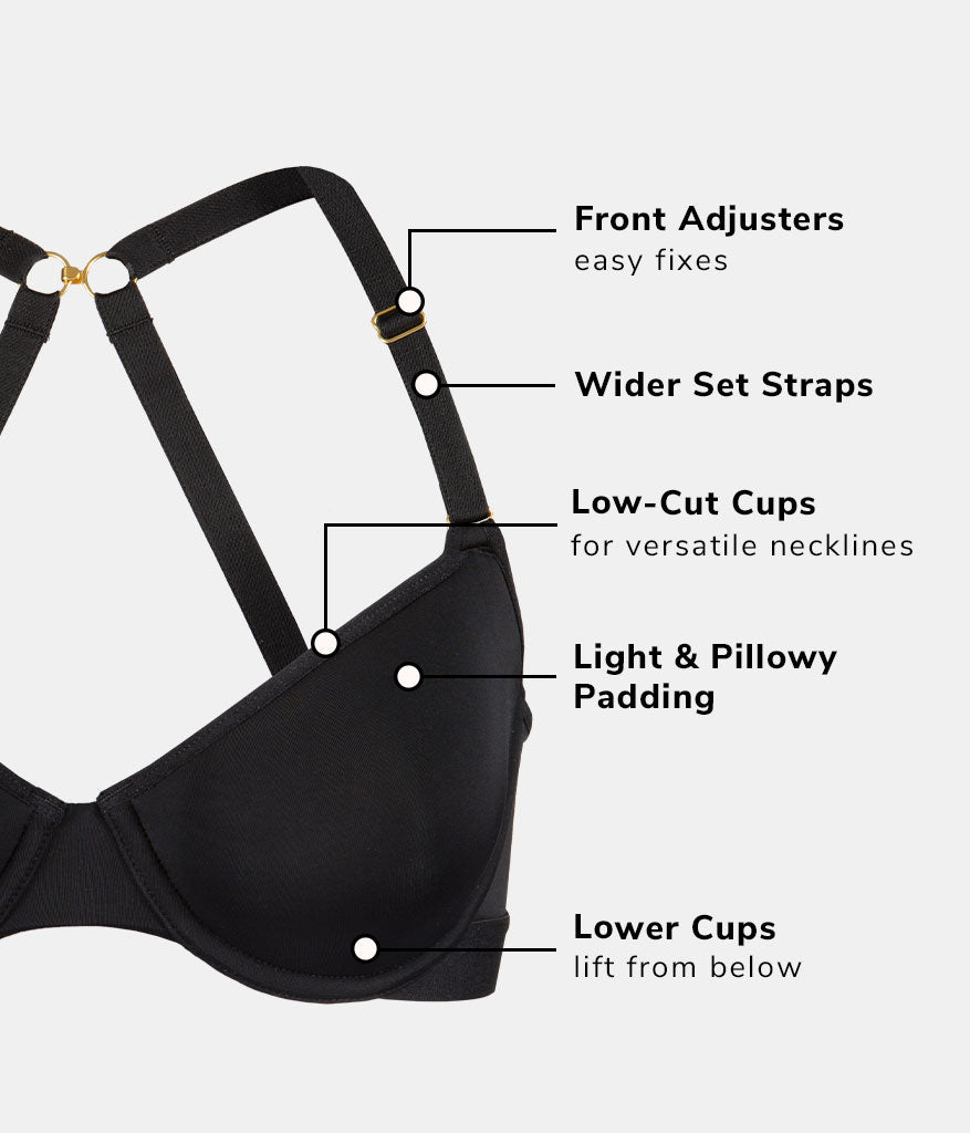 The Spacer Balconette Bra: Jet Black | LIVELY