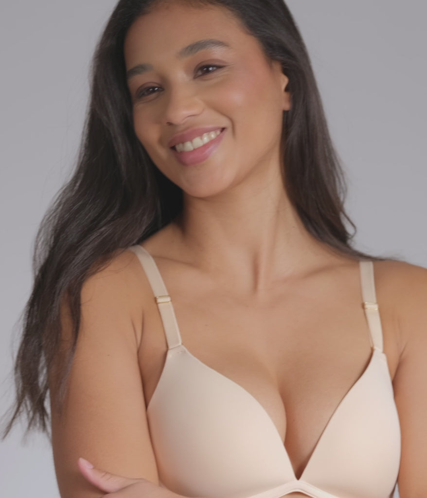 LIVELY Deep V Wireless Push Up Bras for Women, Full Coverage Bra with No  Underwire