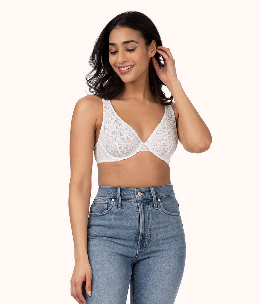 The Palm Lace Busty Bralette: Tomato Red