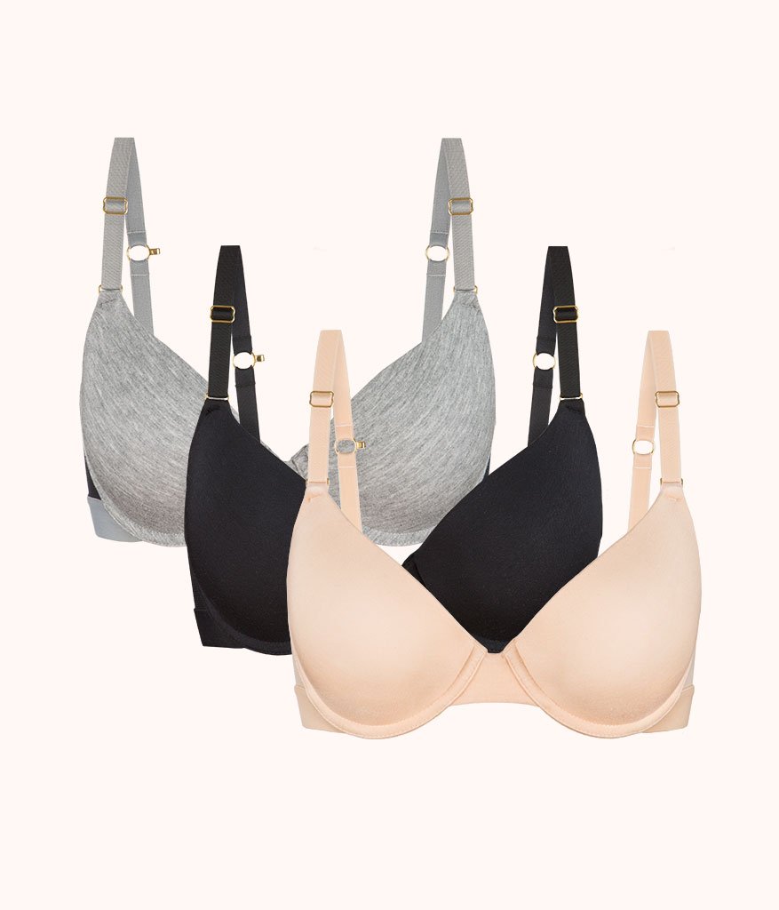 Buy Women Cotton Rich Black All day T-Shirt Bra With Transparent Strap