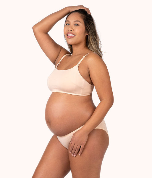 Buy 9months Maternity Neutral Overlap Lace Trim Maternity Nursing Bra Online